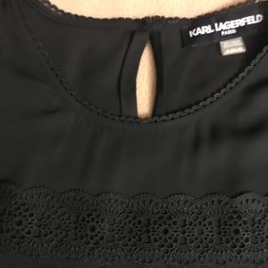 Karl Lagerfeld - Lacy Blouse -Black Sz. XL- EUC